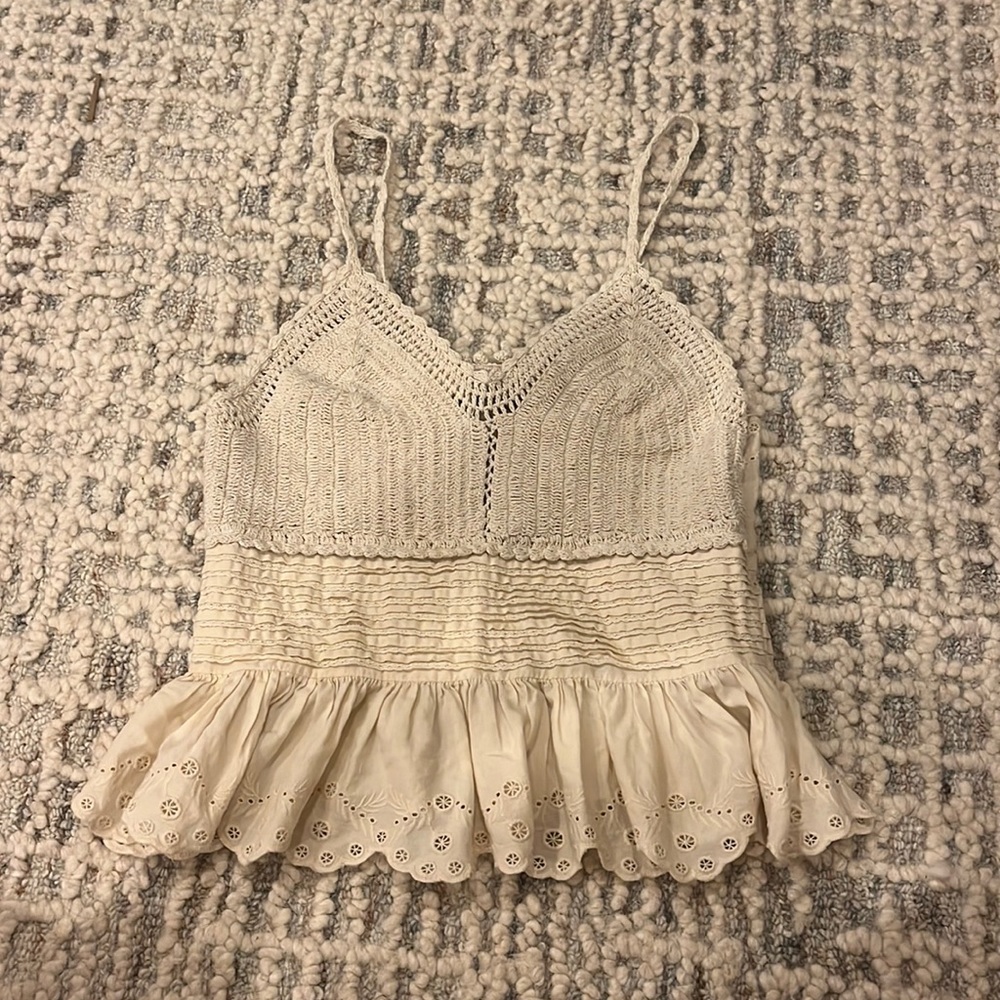 Zara white crochet top